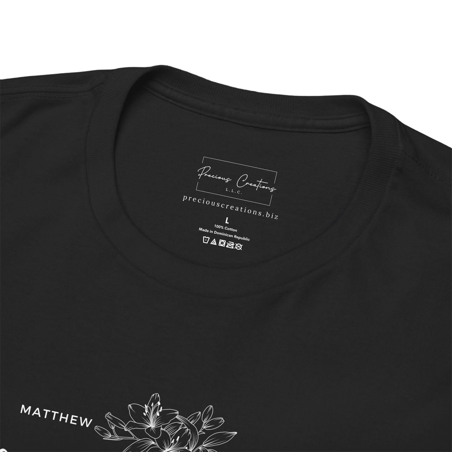 Gildan Unisex Heavy Cotton Tee with 'Consider the Lilies' Design | Casual Wear, Gifts, Inspirational Apparel, Everyday Comfort