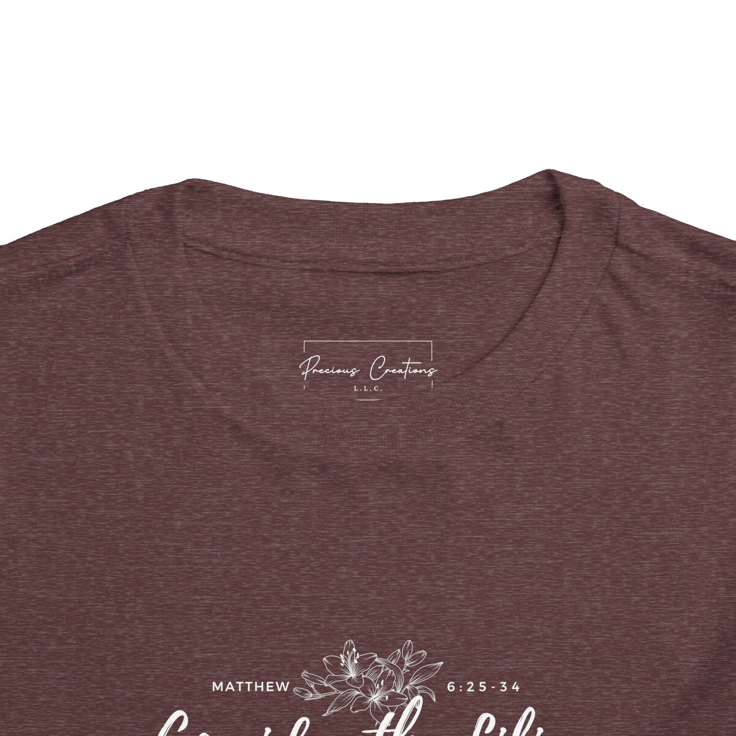 Bella + Canvas Toddler Inspirational Tee - "Consider the Lilies" - Cute Kids Shirt, Birthday Gift, Everyday Wear, Family Matching, Nature Lover