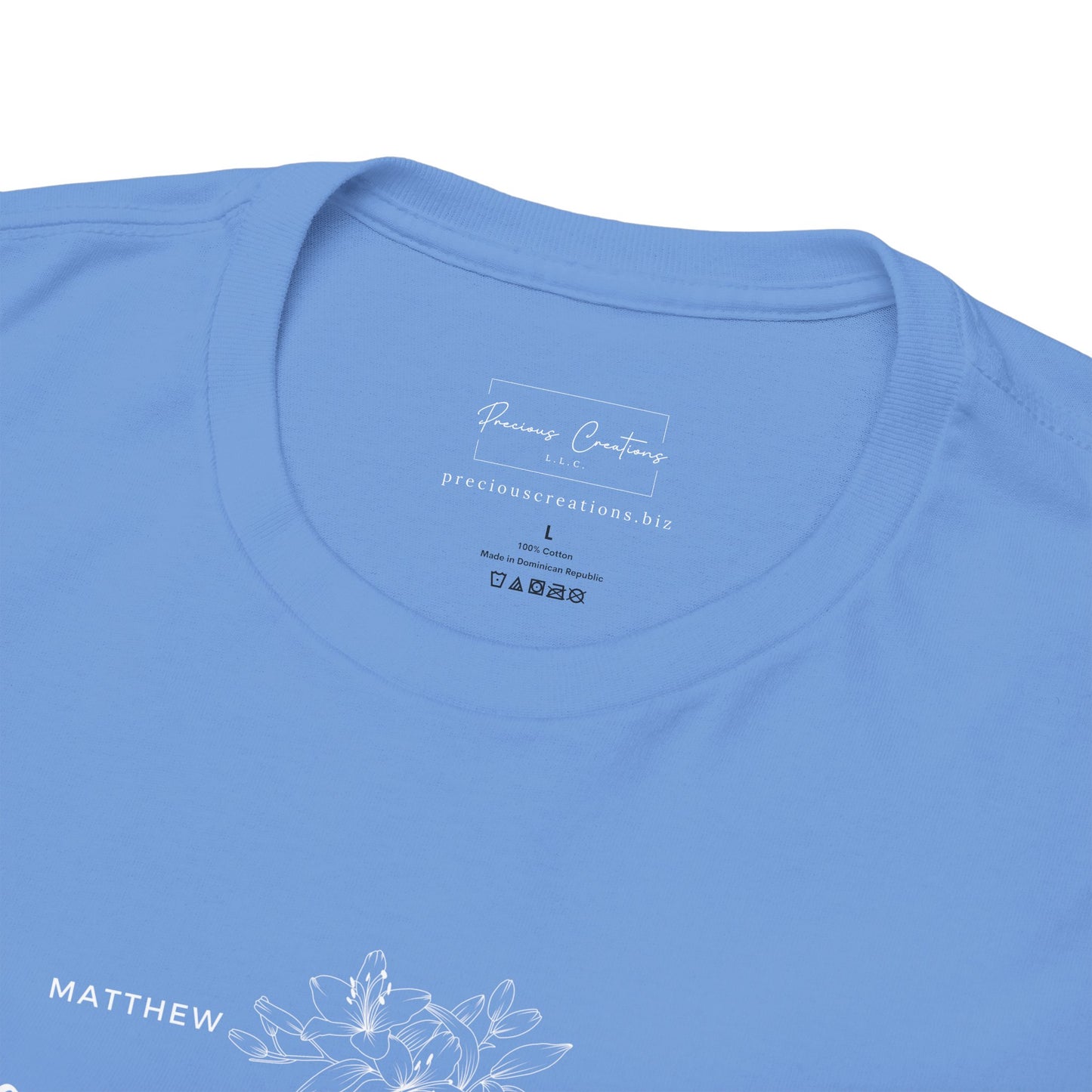 Gildan Unisex Heavy Cotton Tee with 'Consider the Lilies' Design | Casual Wear, Gifts, Inspirational Apparel, Everyday Comfort