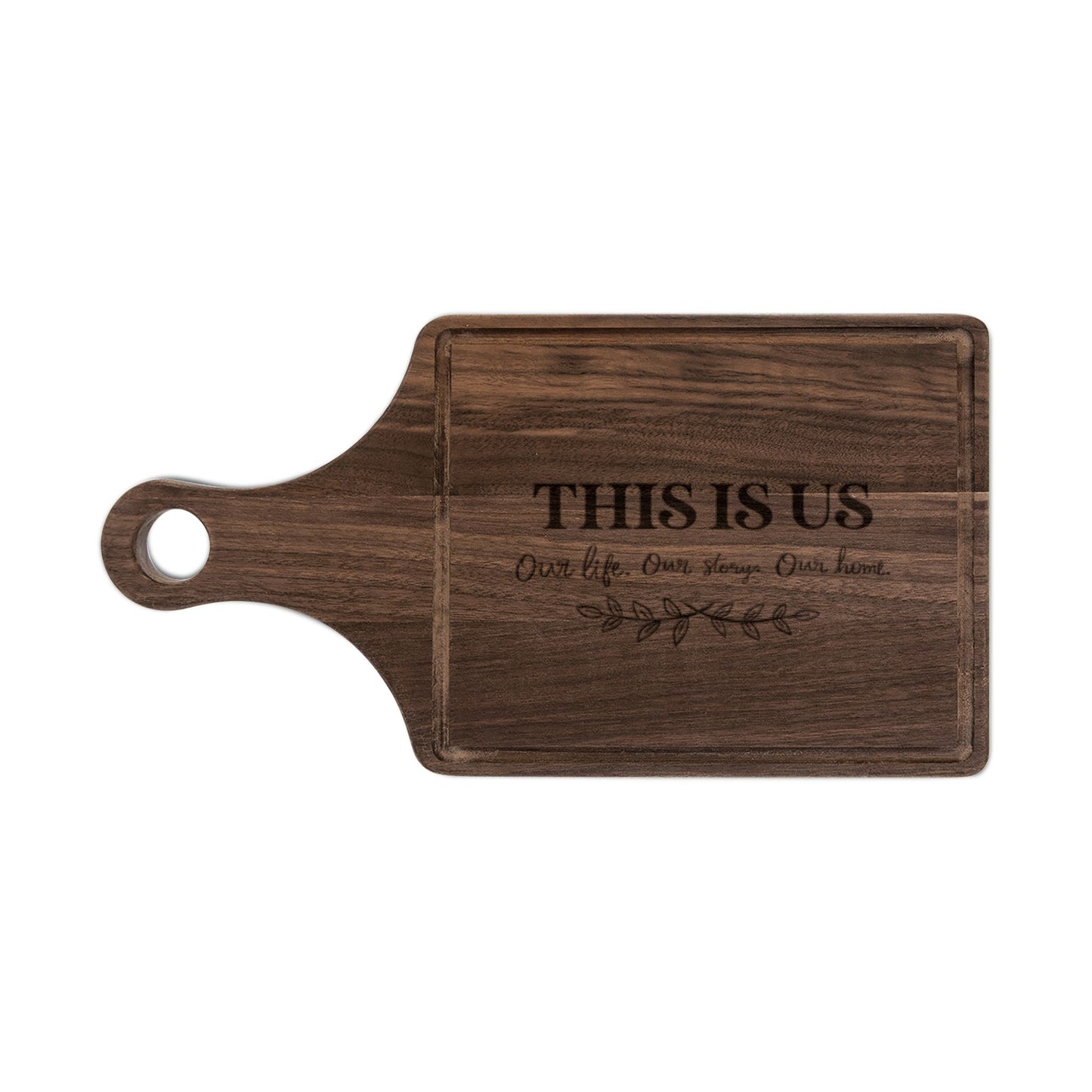 Personalized Wooden Cutting Board - "This Is Us" Engraved Kitchen Decor