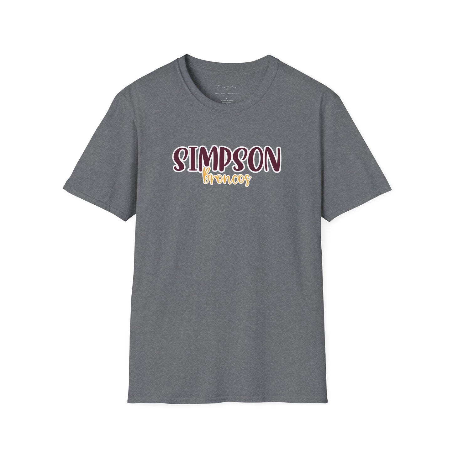 Gildan Simpson Broncos Style 2 Unisex Softstyle T-Shirt, Cute Graphic Tee, Team Spirit Shirt, Casual Wear, Gift for Fans
