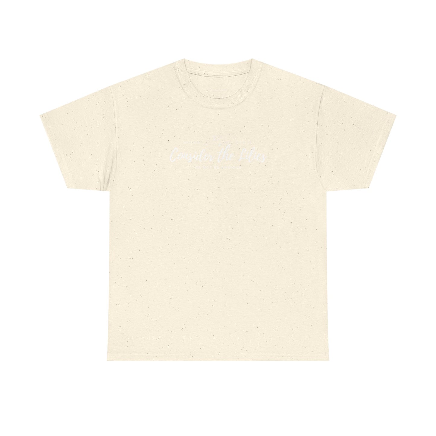 Gildan Unisex Heavy Cotton Tee with 'Consider the Lilies' Design | Casual Wear, Gifts, Inspirational Apparel, Everyday Comfort