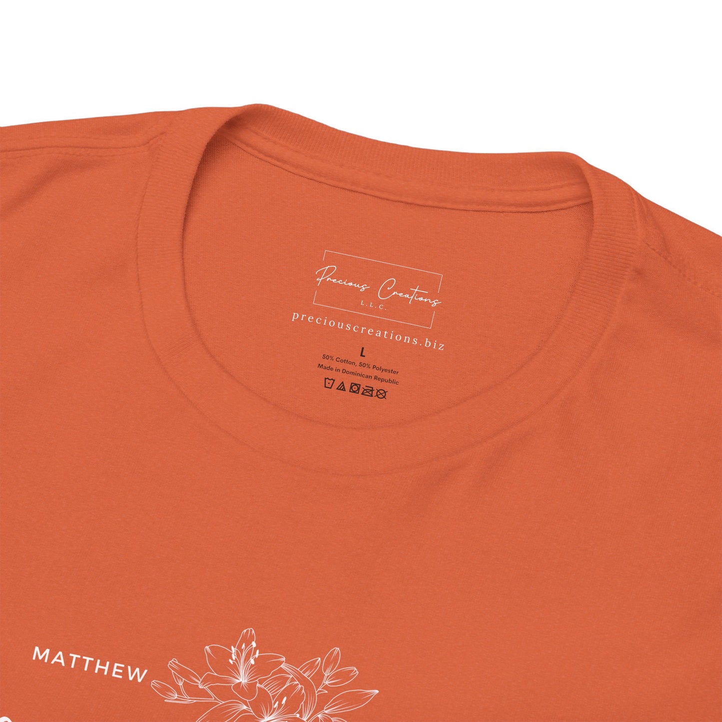 Gildan Unisex Heavy Cotton Tee with 'Consider the Lilies' Design | Casual Wear, Gifts, Inspirational Apparel, Everyday Comfort