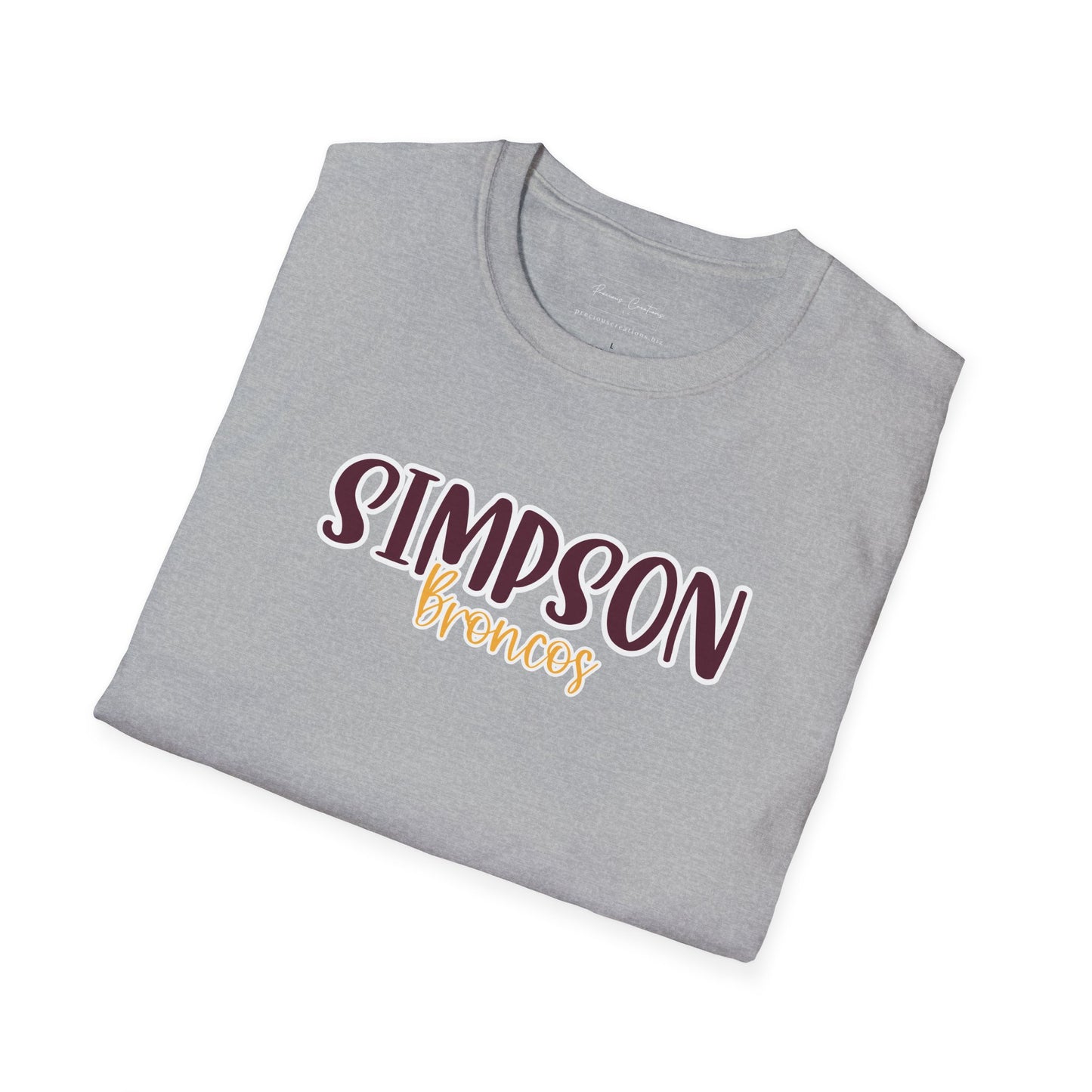Gildan Simpson Broncos Style 2 Unisex Softstyle T-Shirt, Cute Graphic Tee, Team Spirit Shirt, Casual Wear, Gift for Fans