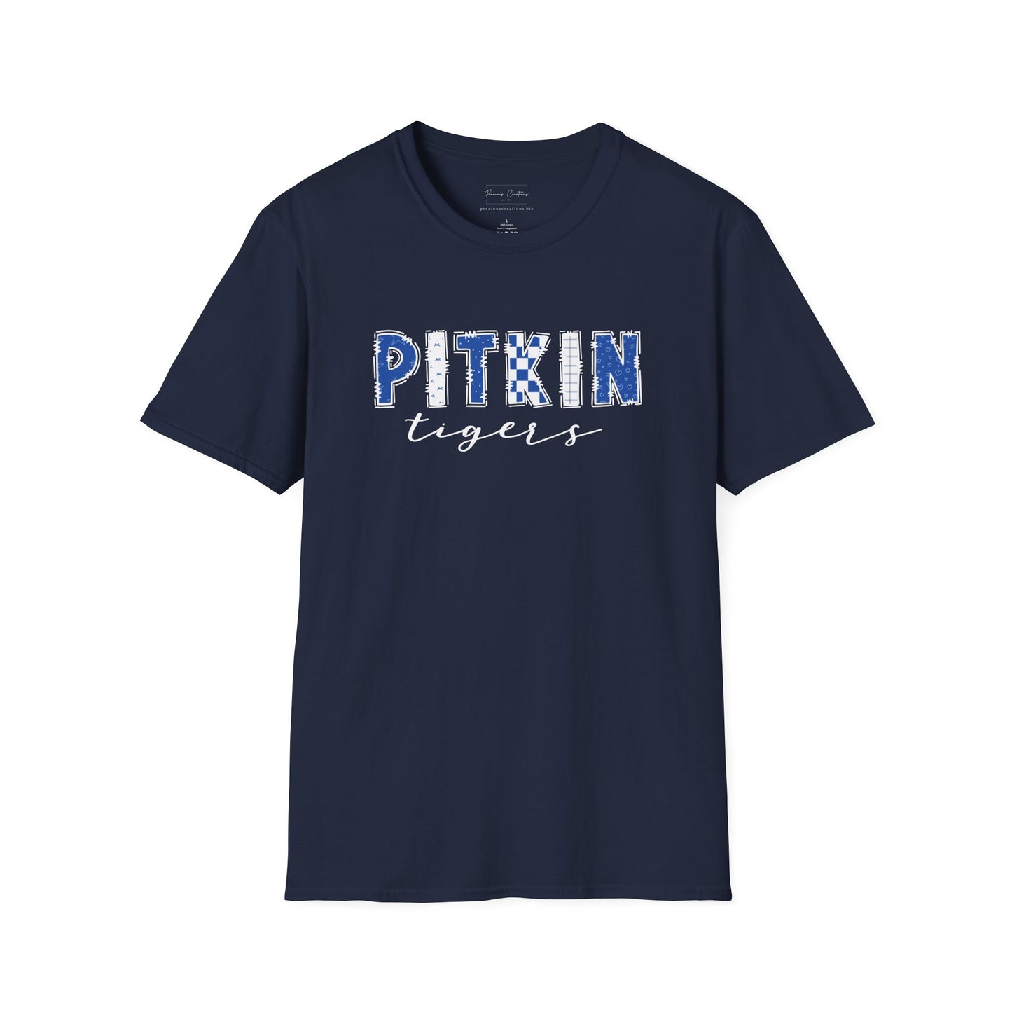Gildan Pitkin Tigers Unisex Softstyle T-Shirt, Cute Graphic Tee, Team Spirit Shirt, Casual Wear, Gift for Fans
