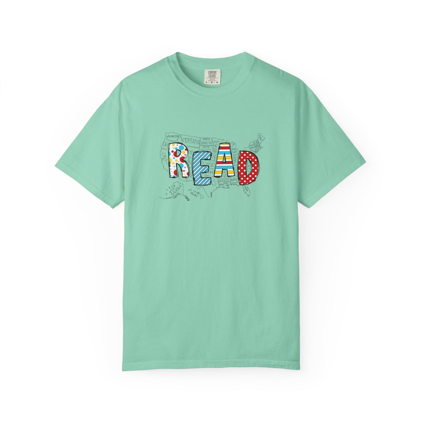 Comfort Colors Unisex Read across the US - Perfect for Teachers, Back to School, Gifts, Classroom Apparel, Casual Wear