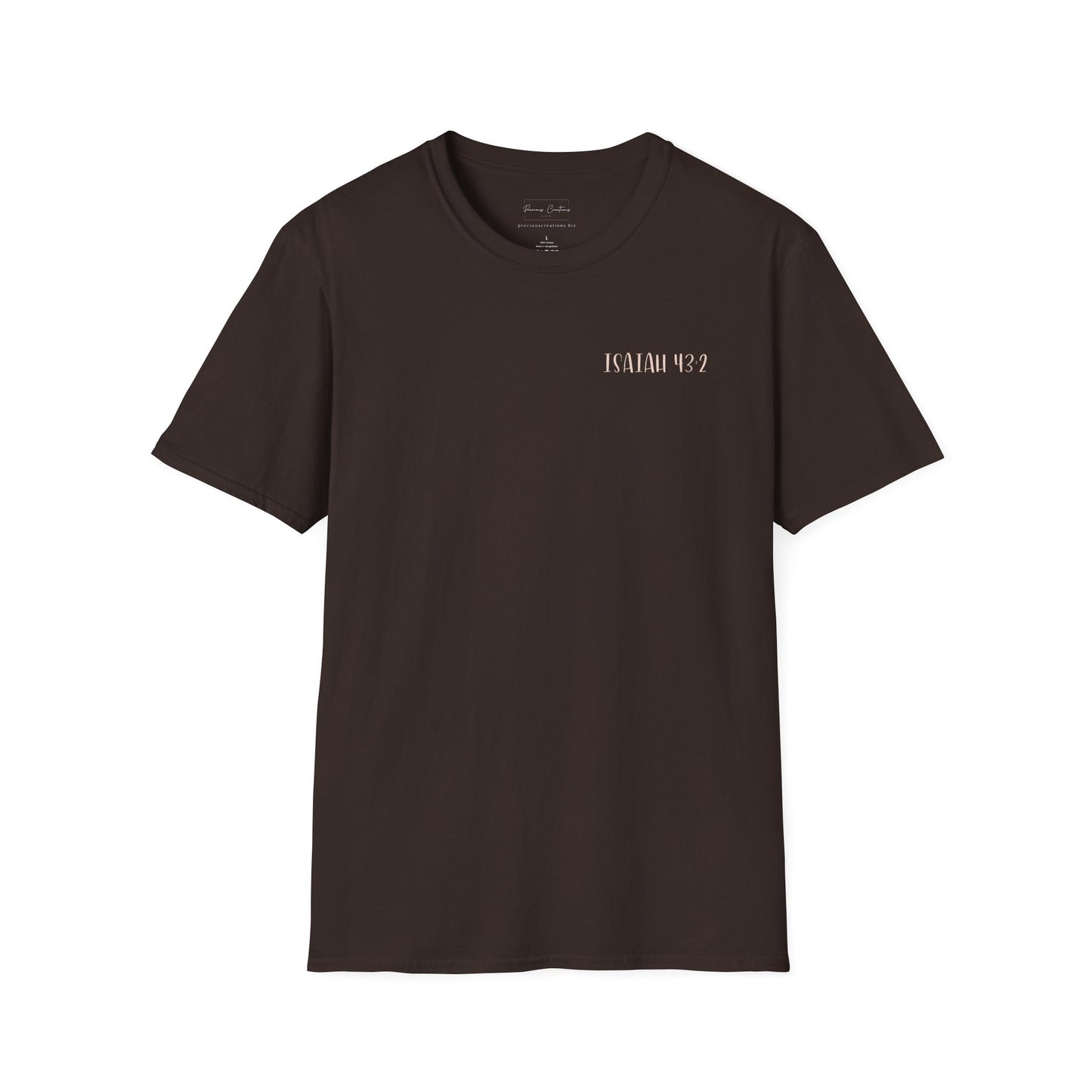 Gordy Fundraiser- Gildan Isaiah 43:2 Unisex Softstyle T-Shirt, Eco-Friendly Tee, Casual Wear, Gift for Nature Lovers, Ocean Theme Shirt, Inspirational Quote Top