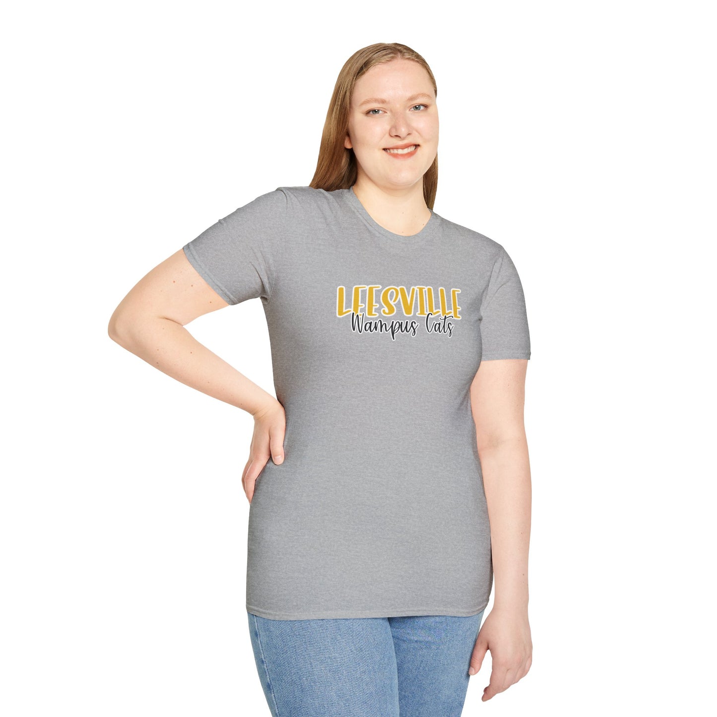Copy of Gildan Leesville Wampus Cats Style 2 Unisex Softstyle T-Shirt, Cute Graphic Tee, Team Spirit Shirt, Casual Wear, Gift for Fans