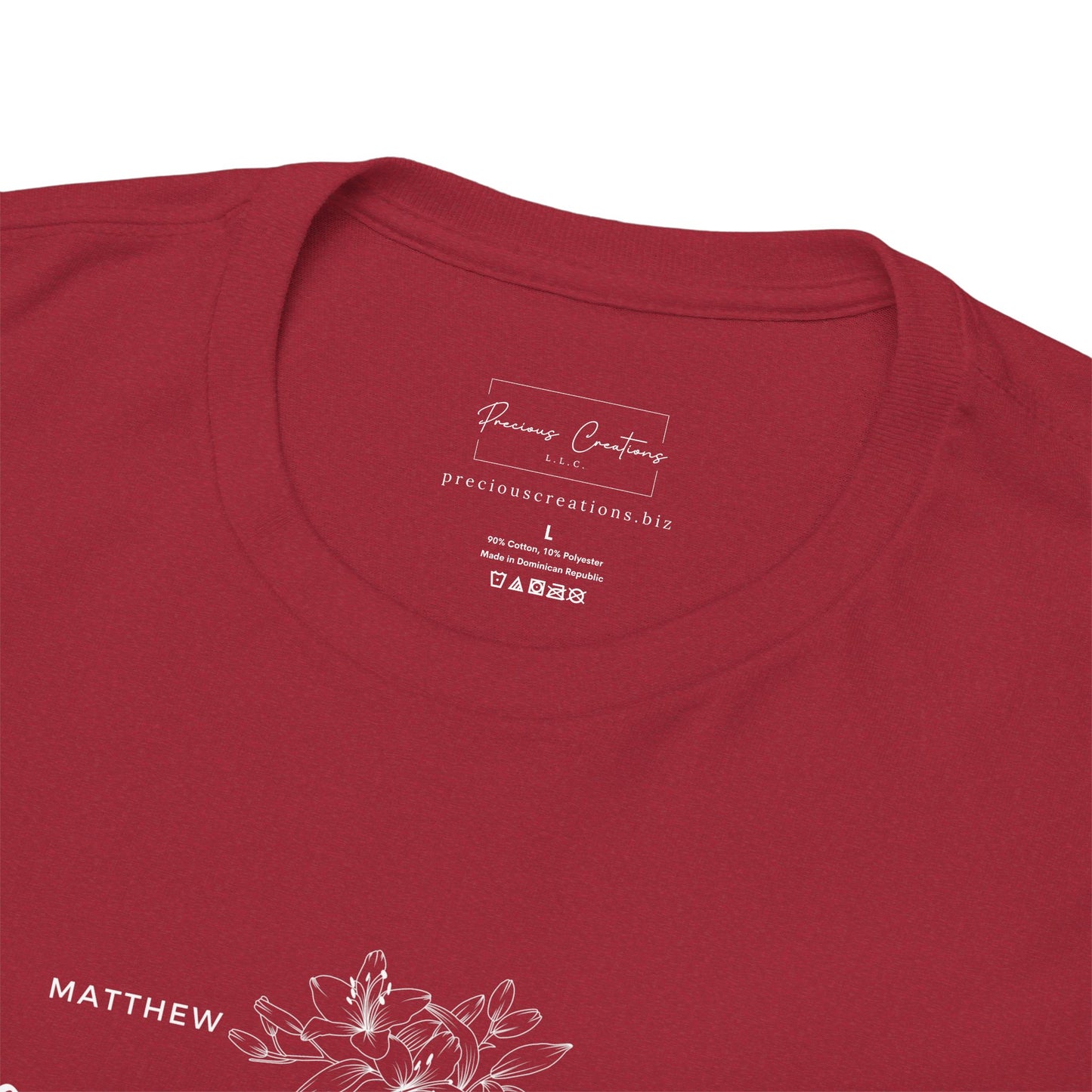 Gildan Unisex Heavy Cotton Tee with 'Consider the Lilies' Design | Casual Wear, Gifts, Inspirational Apparel, Everyday Comfort