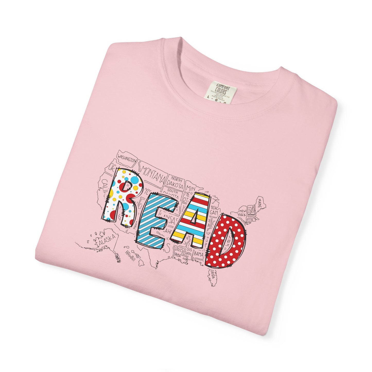 Comfort Colors Unisex Read across the US - Perfect for Teachers, Back to School, Gifts, Classroom Apparel, Casual Wear