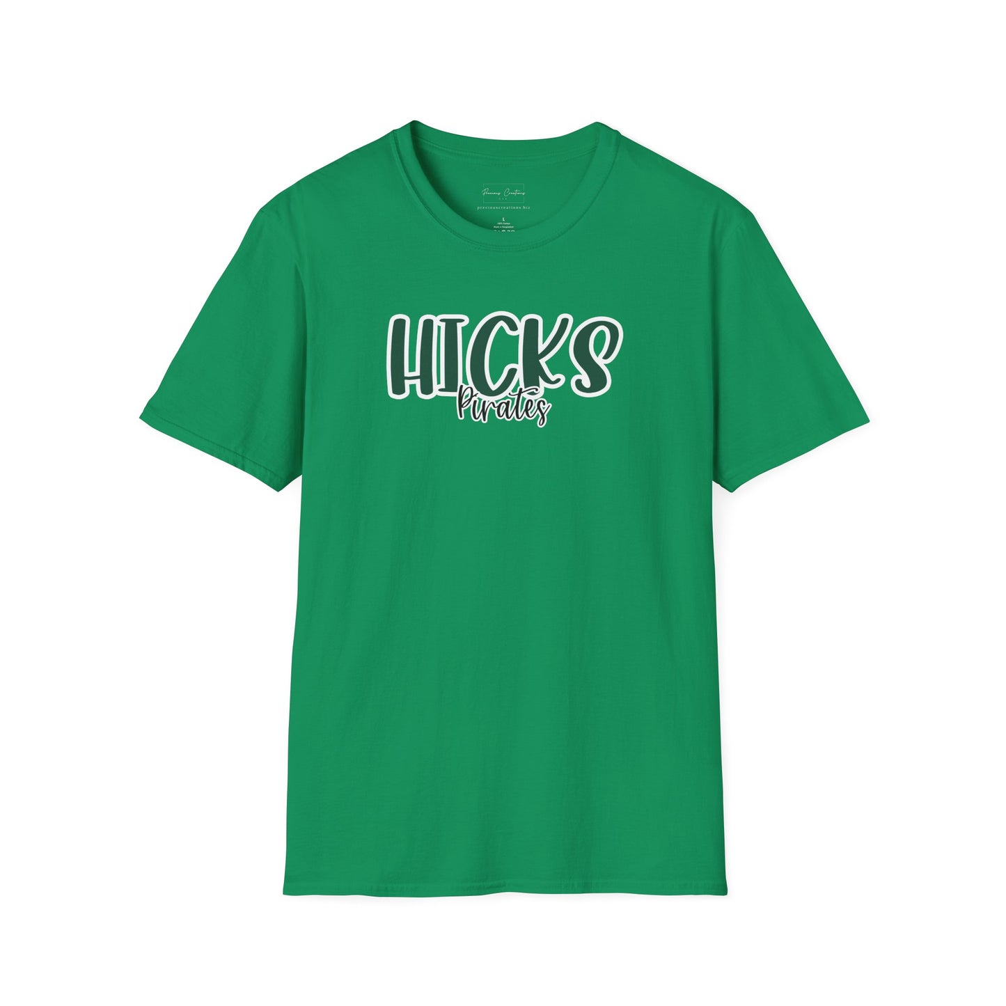 Gildan Hicks Pirates Style 2 Unisex Softstyle T-Shirt, Cute Graphic Tee, Team Spirit Shirt, Casual Wear, Gift for Fans