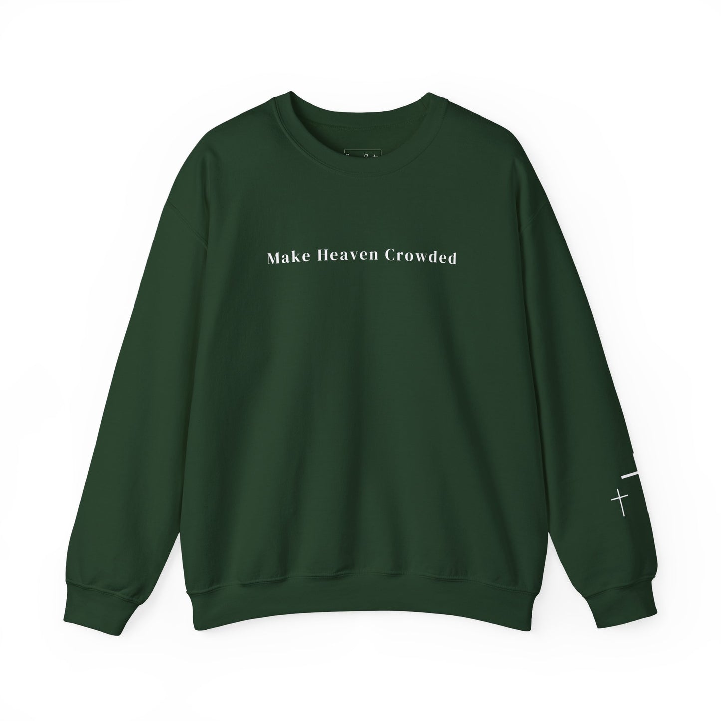 Gildan Make Heaven Crowded Minimalist Inspirational Crewneck Sweatshirt | Unisex, Cozy Fashion, Gift for Her, Casual Wear, Comfort Sweatshirt