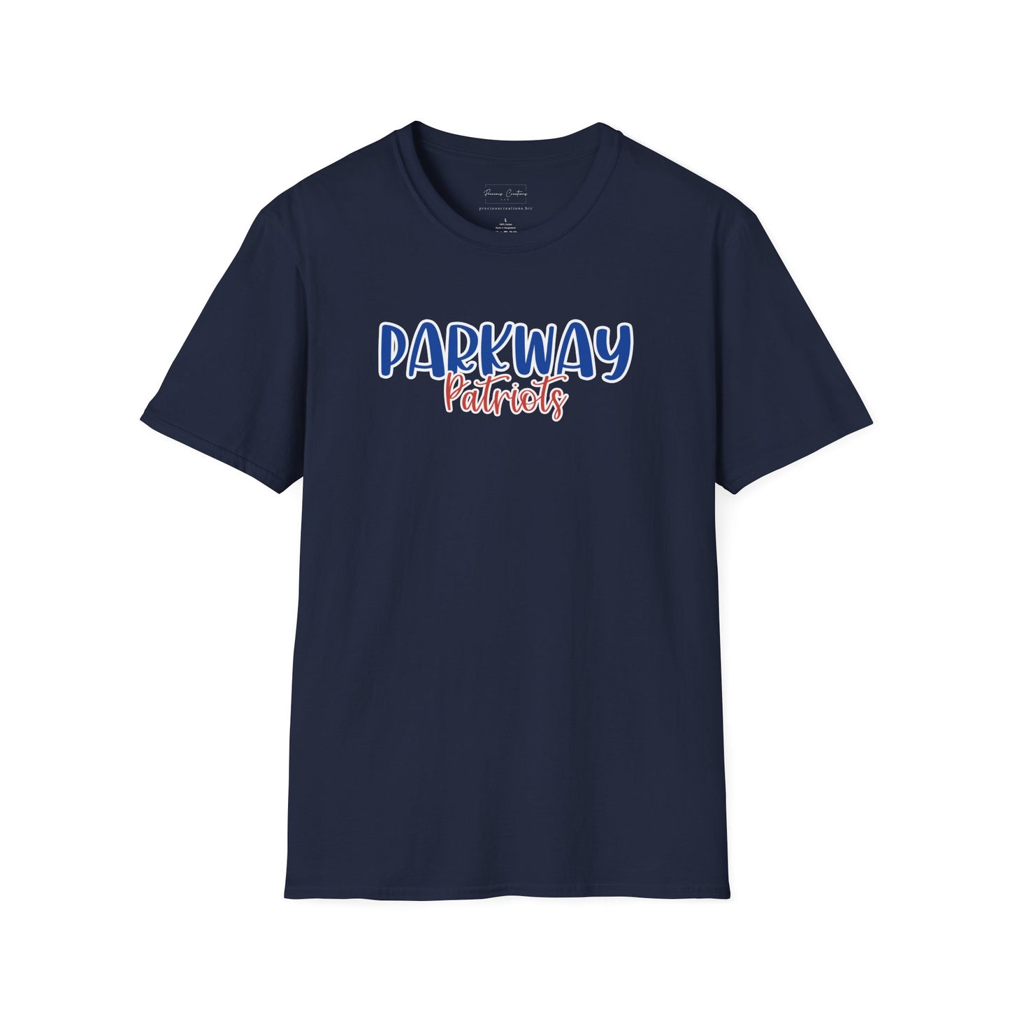 Gildan Parkway Patriots Style 2 Unisex Softstyle T-Shirt, Cute Graphic Tee, Team Spirit Shirt, Casual Wear, Gift for Fans