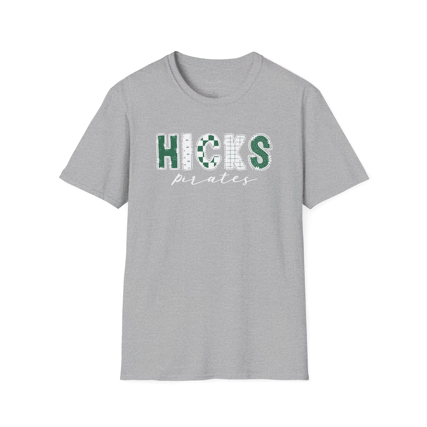 Gildan Hicks Pirates Unisex Softstyle T-Shirt, Cute Graphic Tee, Team Spirit Shirt, Casual Wear, Gift for Fans