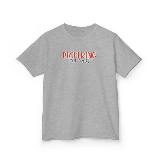 Gildan Kids Heavy Cotton Tee with Pickering Style 2 Design, Cute Children's T-Shirt, School Spirit Apparel, Gift for Young Fans, Sporty Kids Wear