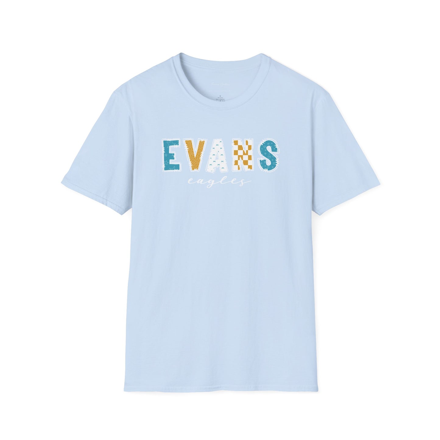 Gildan Evans Eagles Unisex Softstyle T-Shirt, Cute Graphic Tee, Team Spirit Shirt, Casual Wear, Gift for Fans