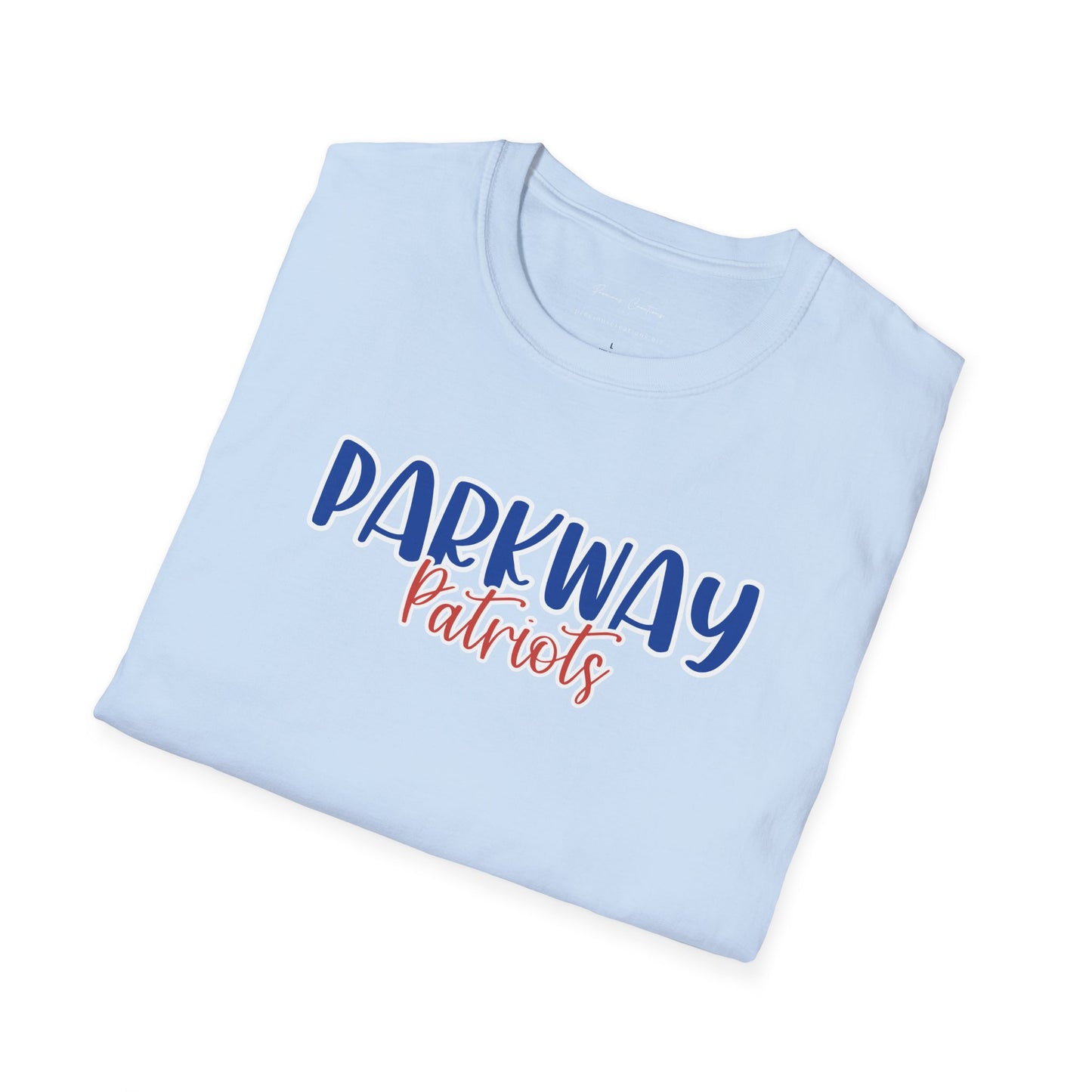 Gildan Parkway Patriots Style 2 Unisex Softstyle T-Shirt, Cute Graphic Tee, Team Spirit Shirt, Casual Wear, Gift for Fans