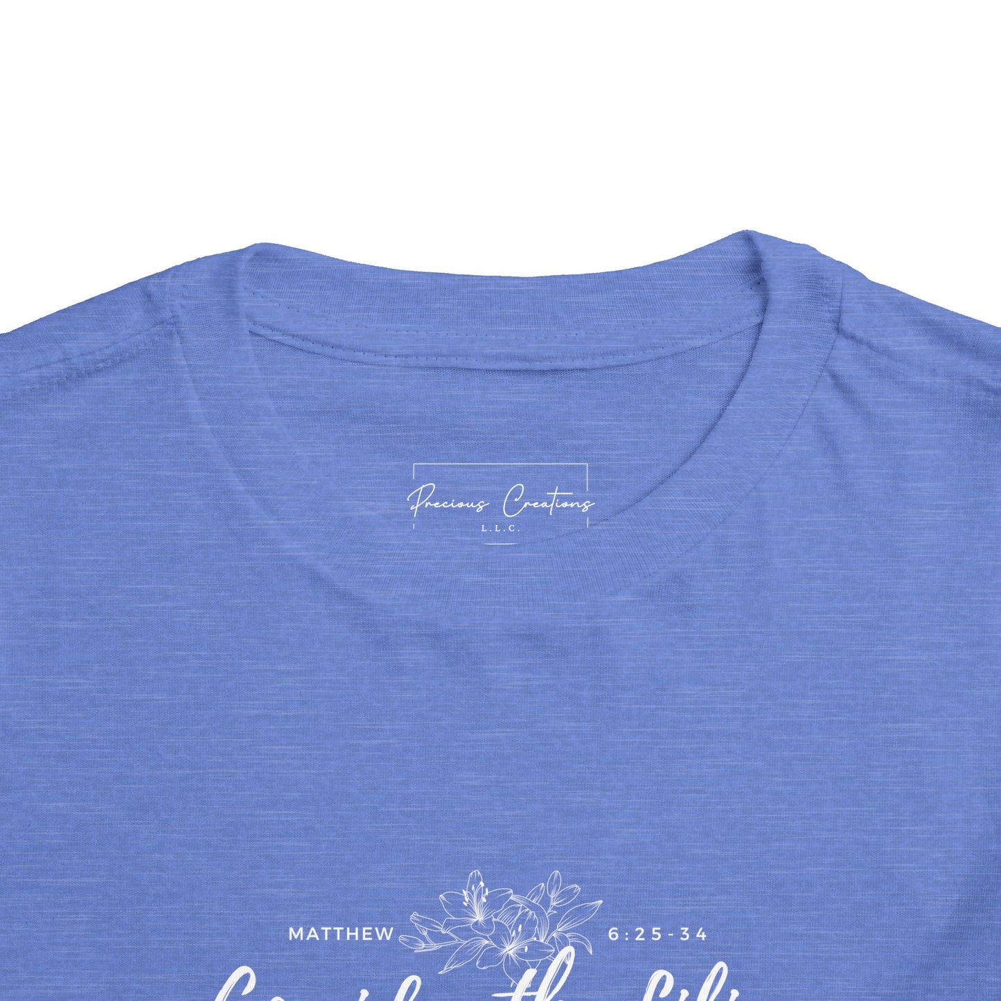 Bella + Canvas Toddler Inspirational Tee - "Consider the Lilies" - Cute Kids Shirt, Birthday Gift, Everyday Wear, Family Matching, Nature Lover
