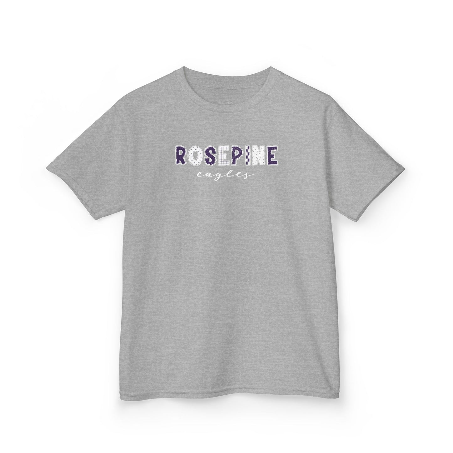 Gildan Kids Heavy Cotton Tee with Rosepine Eagles Design, Cute Children's T-Shirt, School Spirit Apparel, Gift for Young Fans, Sporty Kids Wear