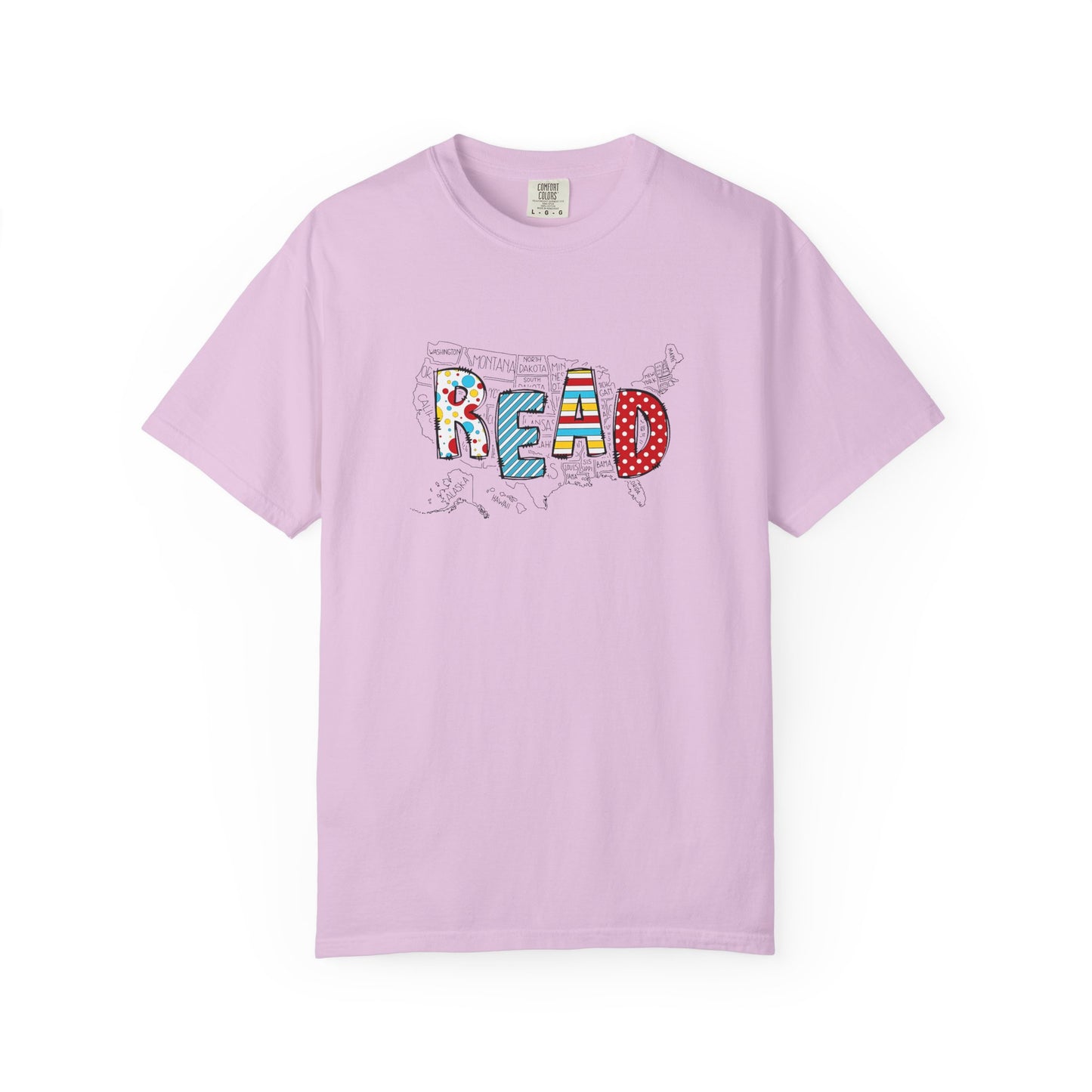Comfort Colors Unisex Read across the US - Perfect for Teachers, Back to School, Gifts, Classroom Apparel, Casual Wear