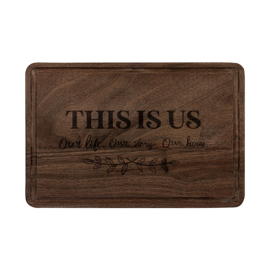 Personalized Wooden Cutting Board - "This Is Us" Engraved Kitchen Decor