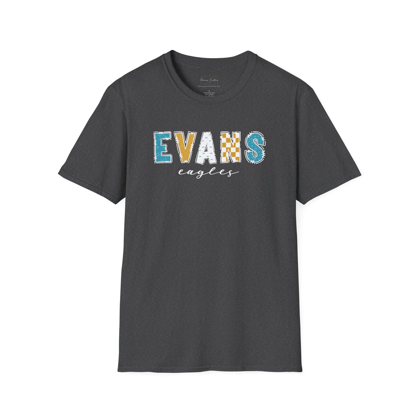Gildan Evans Eagles Unisex Softstyle T-Shirt, Cute Graphic Tee, Team Spirit Shirt, Casual Wear, Gift for Fans