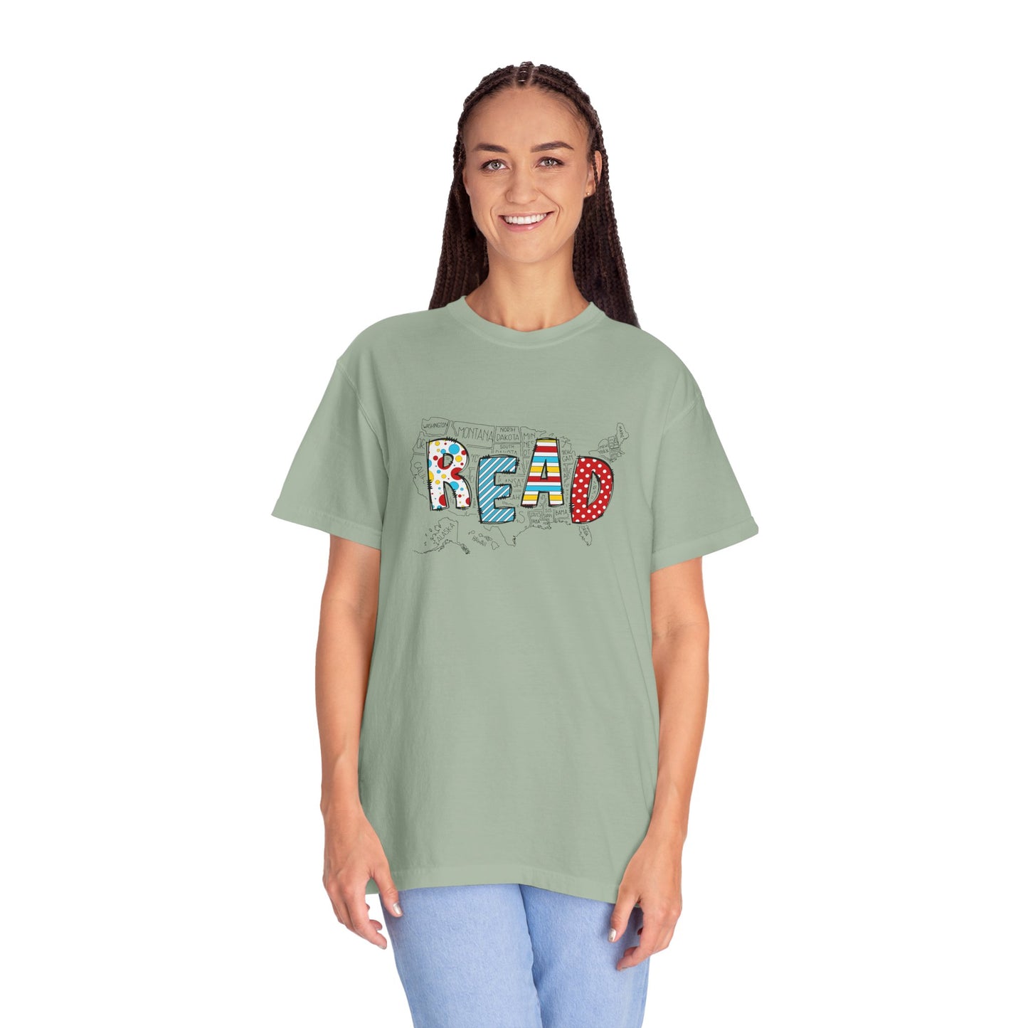 Comfort Colors Unisex Read across the US - Perfect for Teachers, Back to School, Gifts, Classroom Apparel, Casual Wear