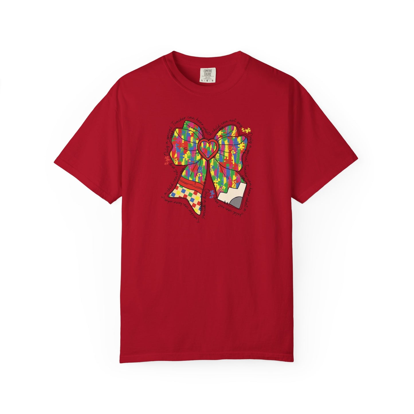 Comfort Colors Special Education Bow T-Shirt , Unisex Garment-Dyed Tee, Casual Wear, Gift for Her, Holiday Apparel