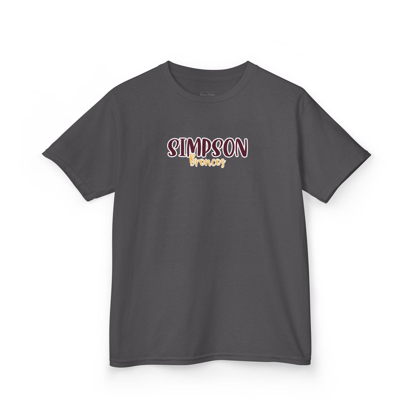 Gildan Kids Heavy Cotton Tee with Simpson Broncos Style 2 Design, Cute Children's T-Shirt, School Spirit Apparel, Gift for Young Fans, Sporty Kids Wear