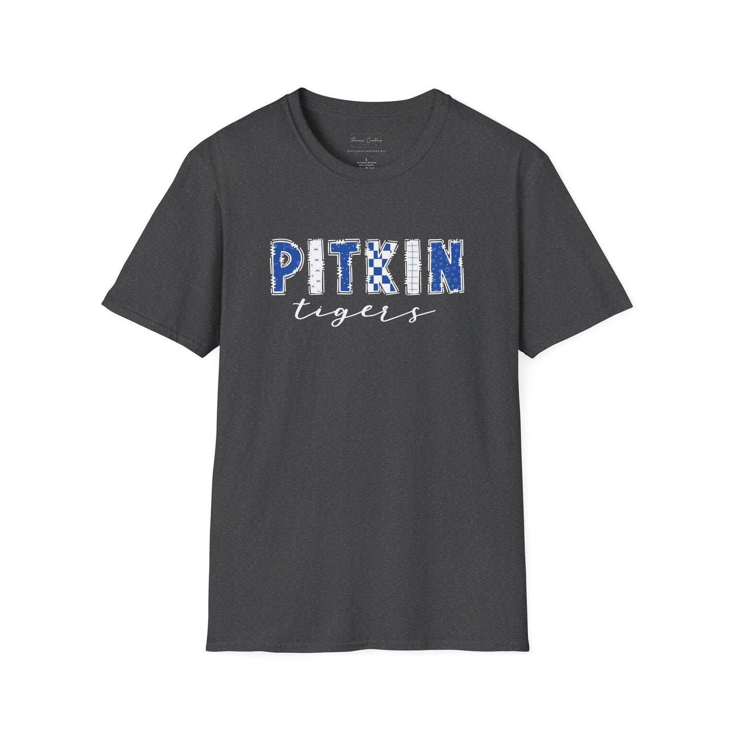 Gildan Pitkin Tigers Unisex Softstyle T-Shirt, Cute Graphic Tee, Team Spirit Shirt, Casual Wear, Gift for Fans
