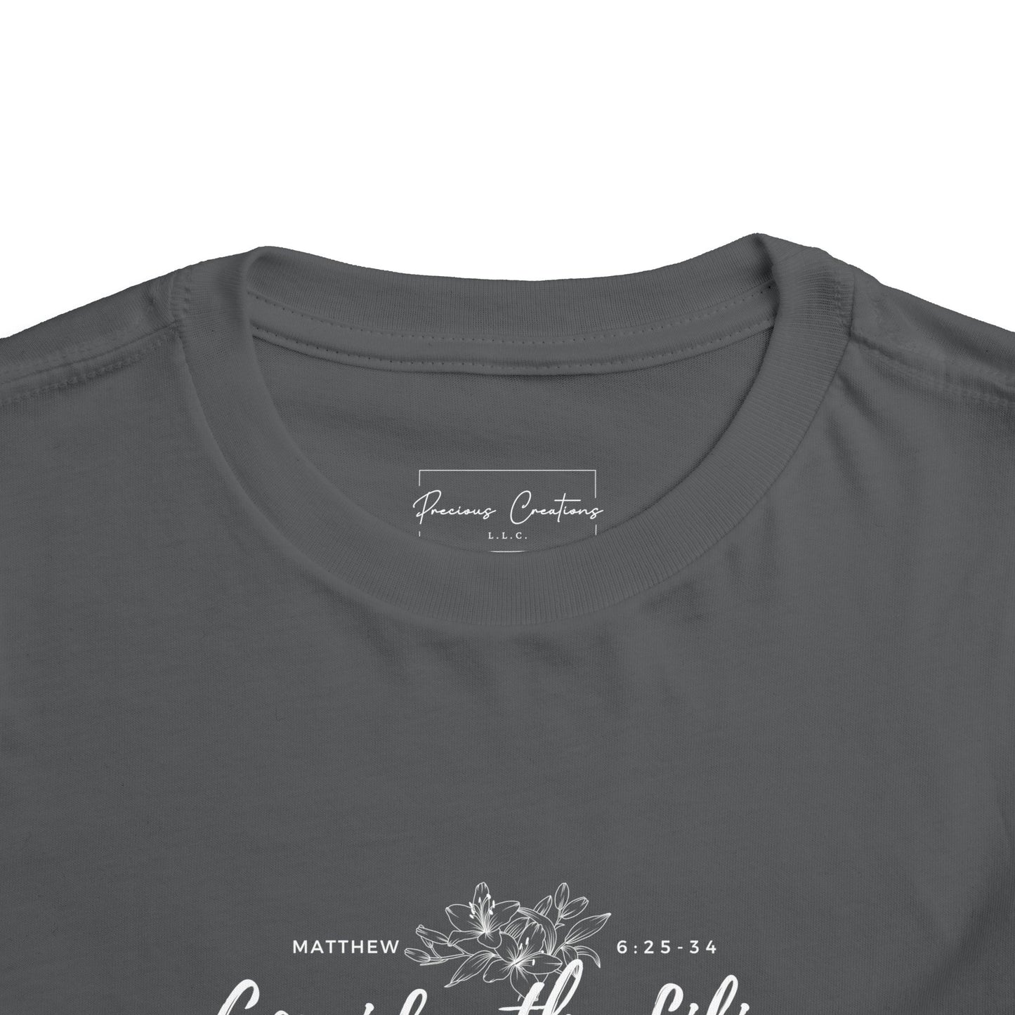 Bella + Canvas Toddler Inspirational Tee - "Consider the Lilies" - Cute Kids Shirt, Birthday Gift, Everyday Wear, Family Matching, Nature Lover
