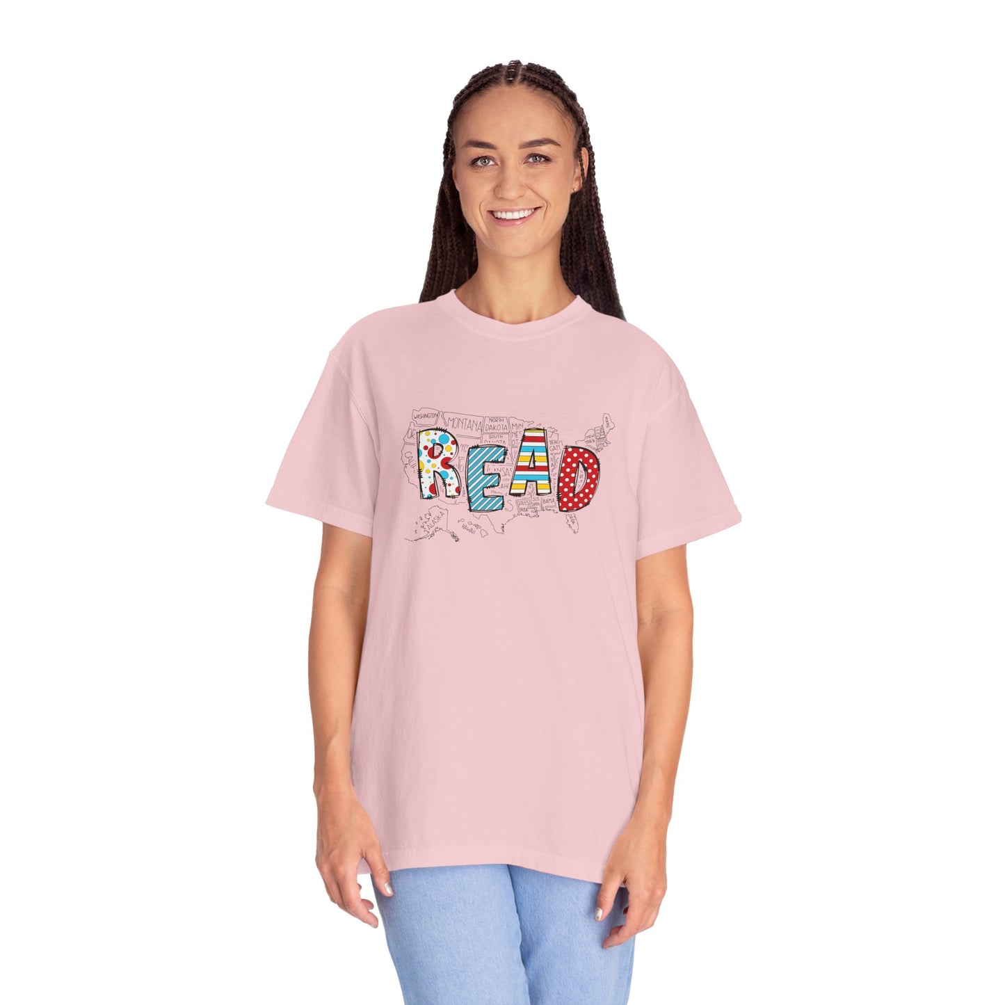 Comfort Colors Unisex Read across the US - Perfect for Teachers, Back to School, Gifts, Classroom Apparel, Casual Wear