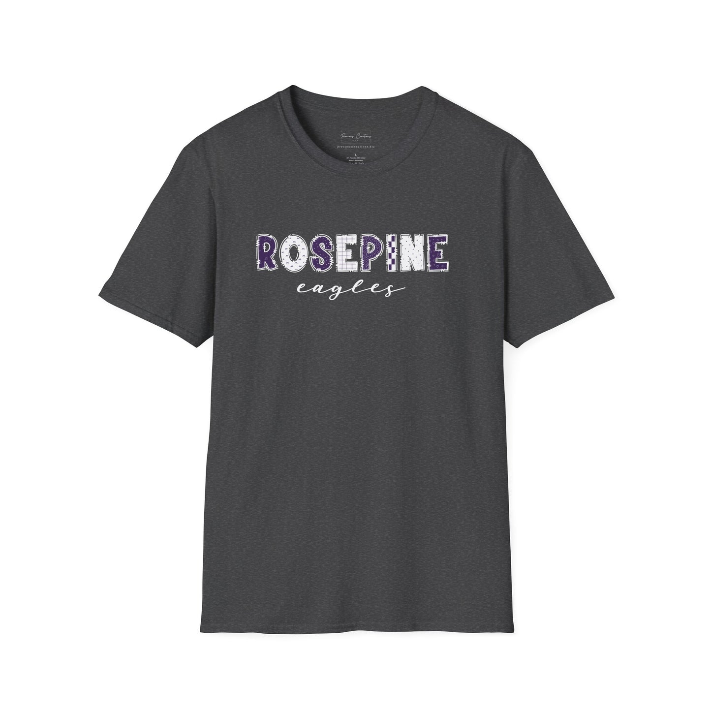 Gildan Rosepine Eagles Unisex Softstyle T-Shirt, Cute Graphic Tee, Team Spirit Shirt, Casual Wear, Gift for Fans