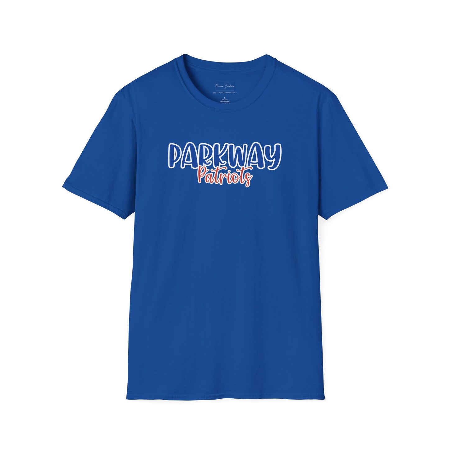 Gildan Parkway Patriots Style 2 Unisex Softstyle T-Shirt, Cute Graphic Tee, Team Spirit Shirt, Casual Wear, Gift for Fans