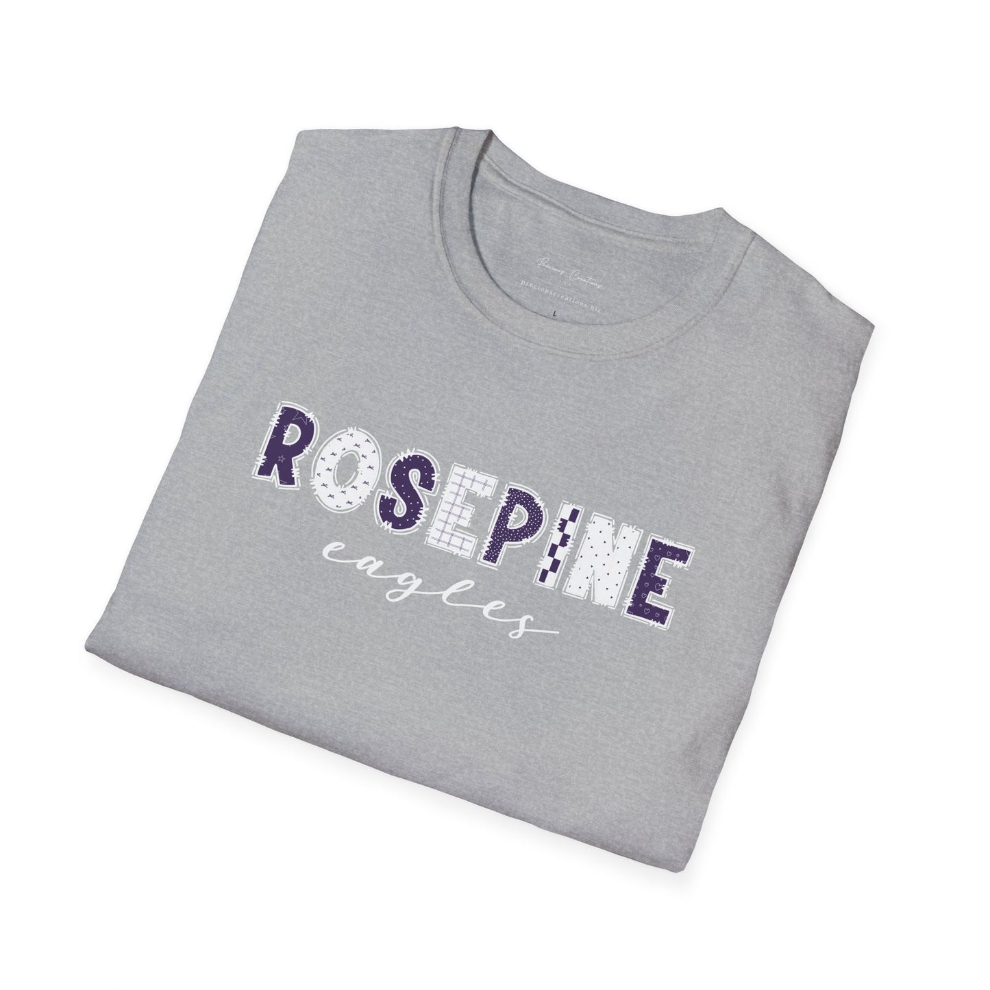 Gildan Rosepine Eagles Unisex Softstyle T-Shirt, Cute Graphic Tee, Team Spirit Shirt, Casual Wear, Gift for Fans