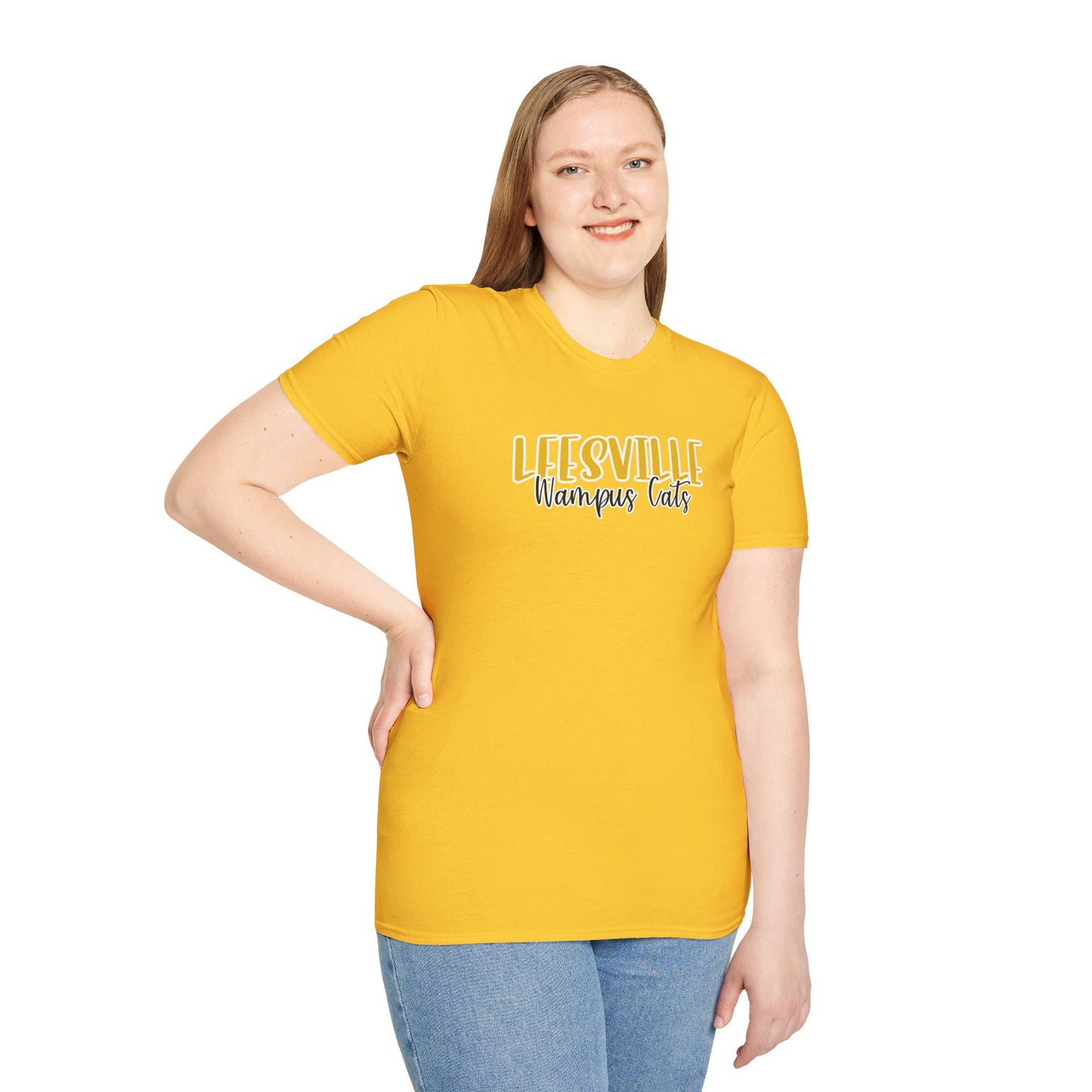 Copy of Gildan Leesville Wampus Cats Style 2 Unisex Softstyle T-Shirt, Cute Graphic Tee, Team Spirit Shirt, Casual Wear, Gift for Fans
