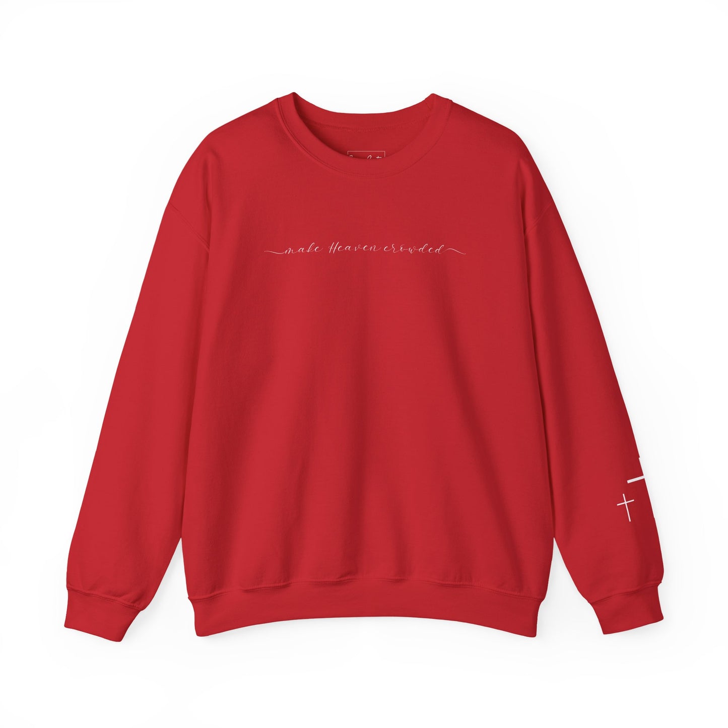 Gildan Make Heaven Crowded Minimalist Inspirational Crewneck Sweatshirt | Unisex, Cozy Fashion, Gift for Her, Casual Wear, Comfort Sweatshirt