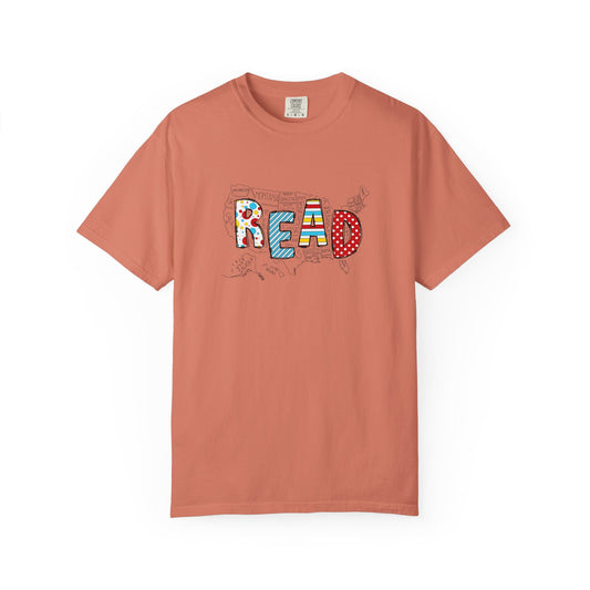 Comfort Colors Unisex Read across the US - Perfect for Teachers, Back to School, Gifts, Classroom Apparel, Casual Wear