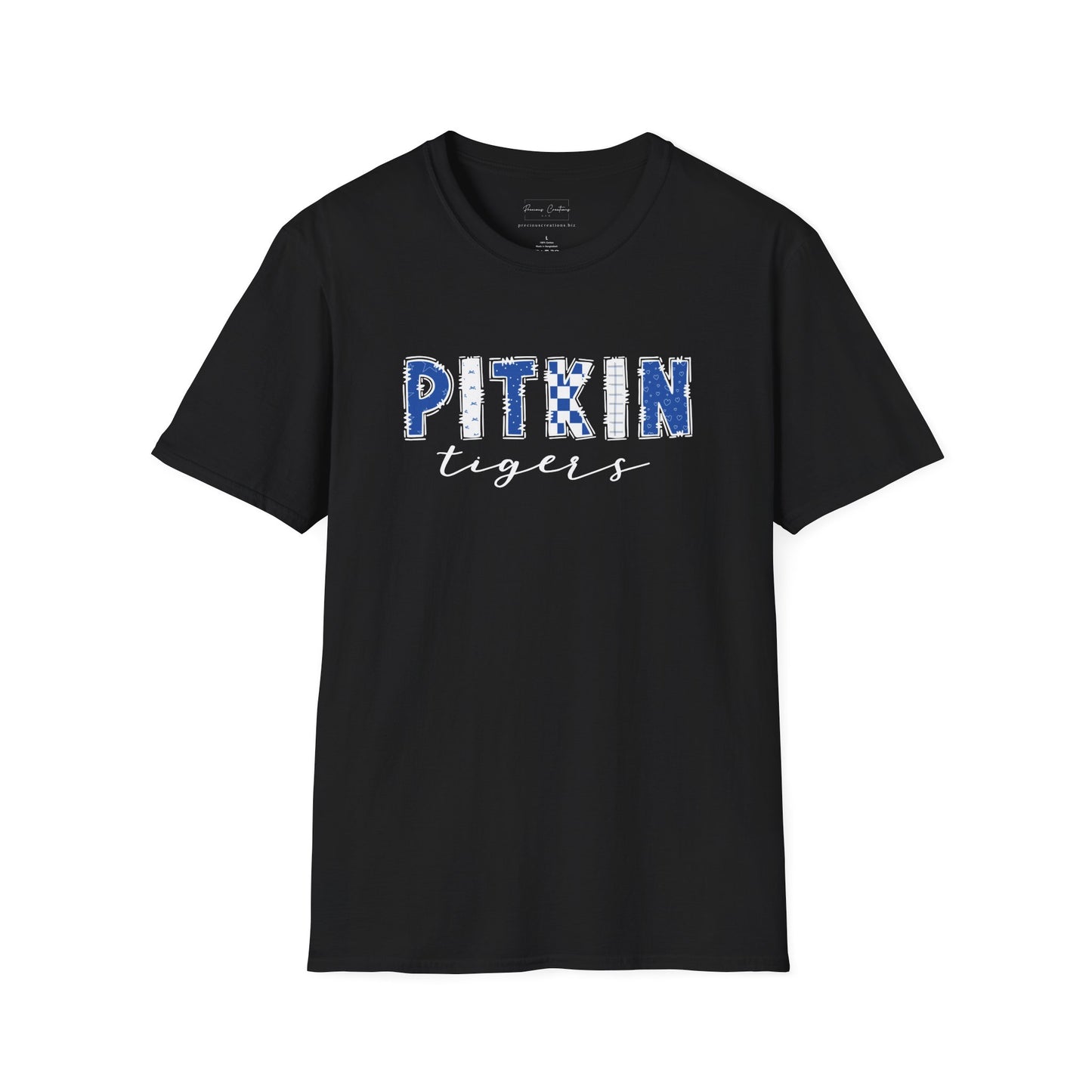 Gildan Pitkin Tigers Unisex Softstyle T-Shirt, Cute Graphic Tee, Team Spirit Shirt, Casual Wear, Gift for Fans