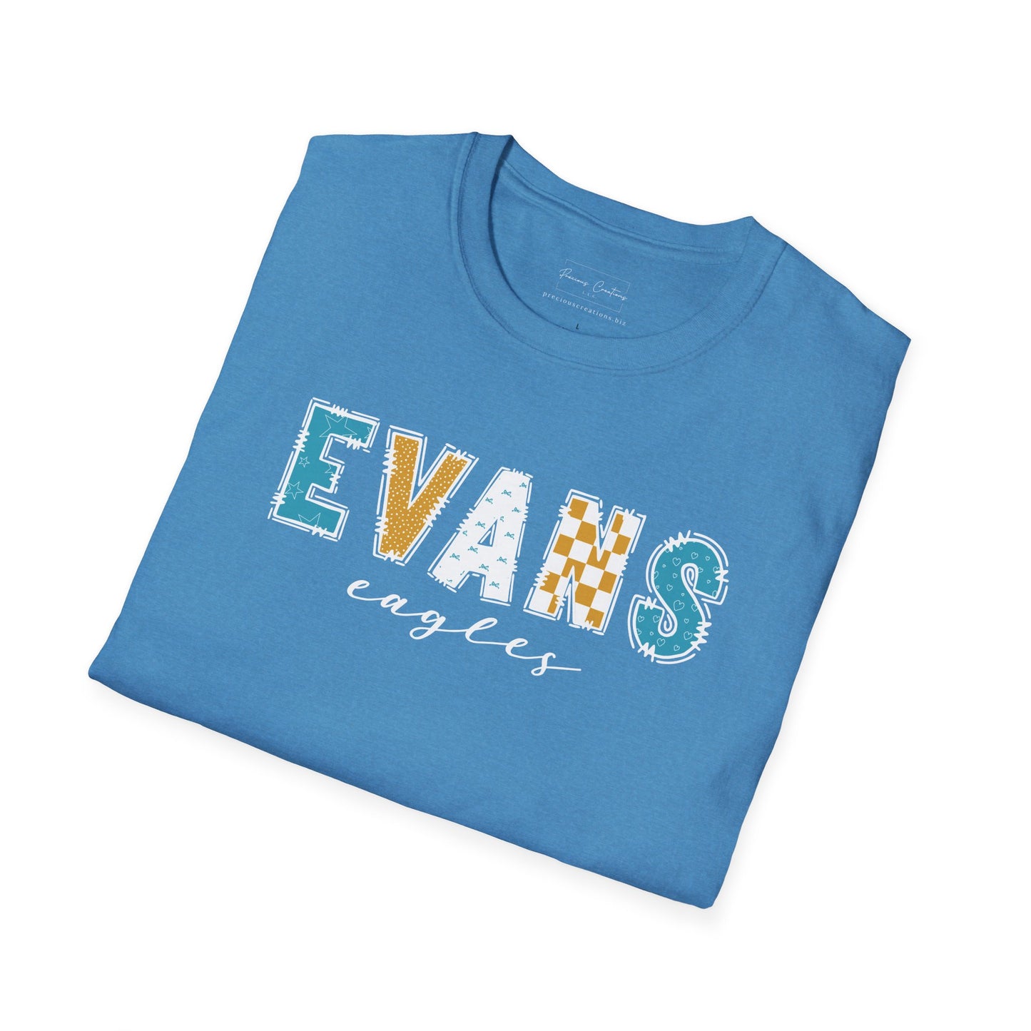 Gildan Evans Eagles Unisex Softstyle T-Shirt, Cute Graphic Tee, Team Spirit Shirt, Casual Wear, Gift for Fans