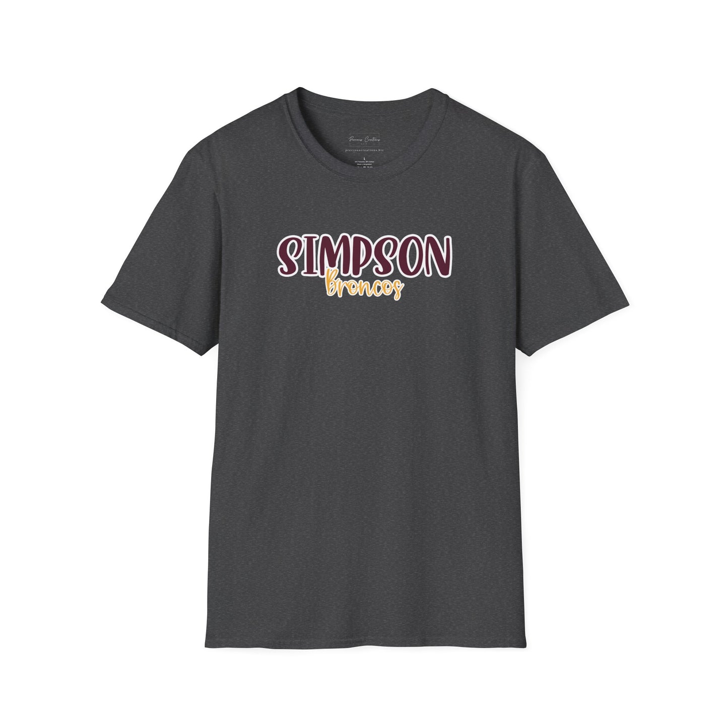 Gildan Simpson Broncos Style 2 Unisex Softstyle T-Shirt, Cute Graphic Tee, Team Spirit Shirt, Casual Wear, Gift for Fans
