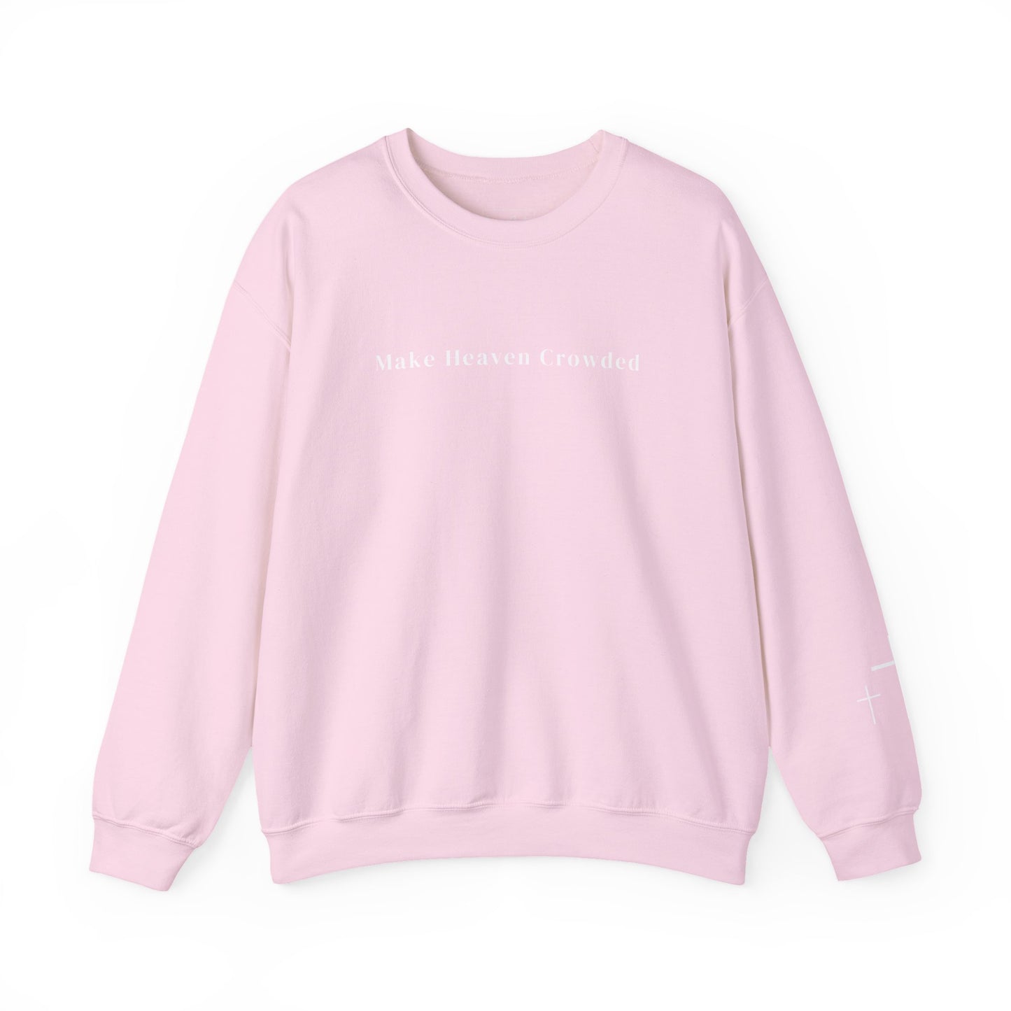 Gildan Make Heaven Crowded Minimalist Inspirational Crewneck Sweatshirt | Unisex, Cozy Fashion, Gift for Her, Casual Wear, Comfort Sweatshirt