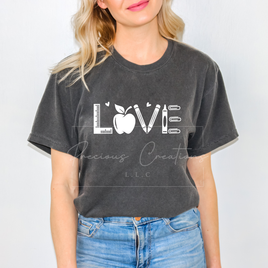 Teacher LOVE Comfort Colors Tee