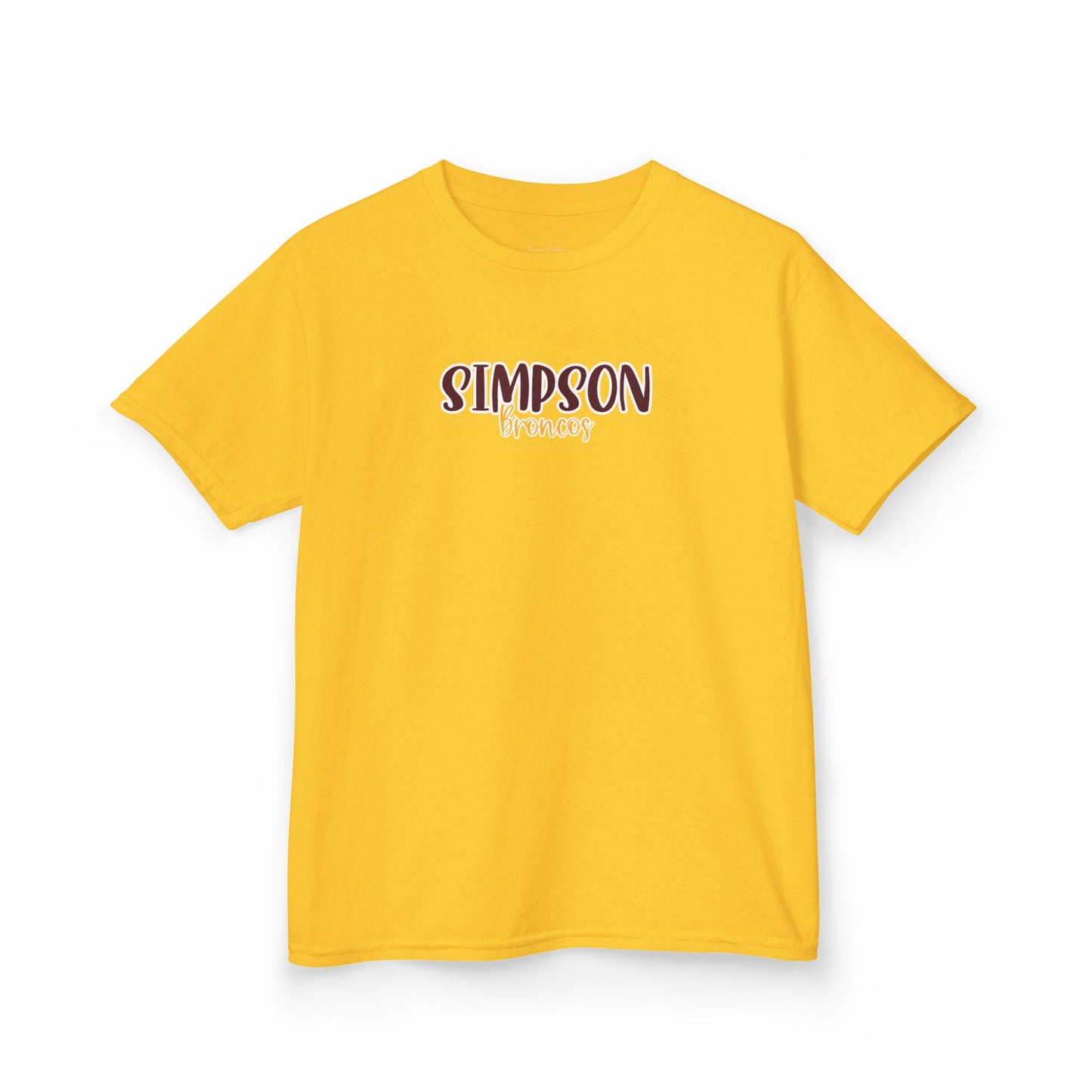 Gildan Kids Heavy Cotton Tee with Simpson Broncos Style 2 Design, Cute Children's T-Shirt, School Spirit Apparel, Gift for Young Fans, Sporty Kids Wear