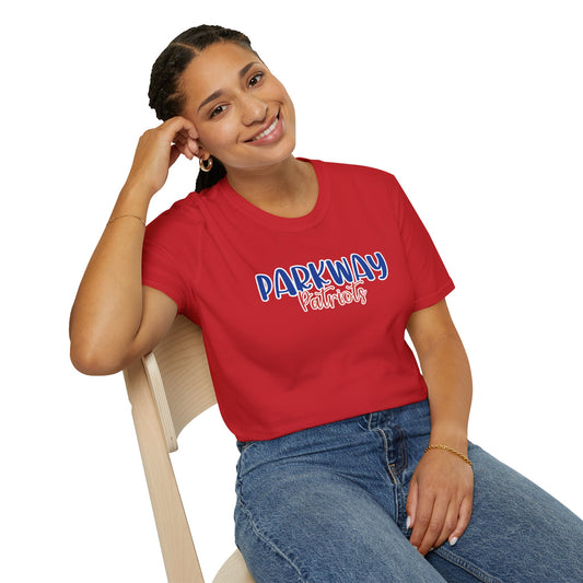 Gildan Parkway Patriots Style 2 Unisex Softstyle T-Shirt, Cute Graphic Tee, Team Spirit Shirt, Casual Wear, Gift for Fans