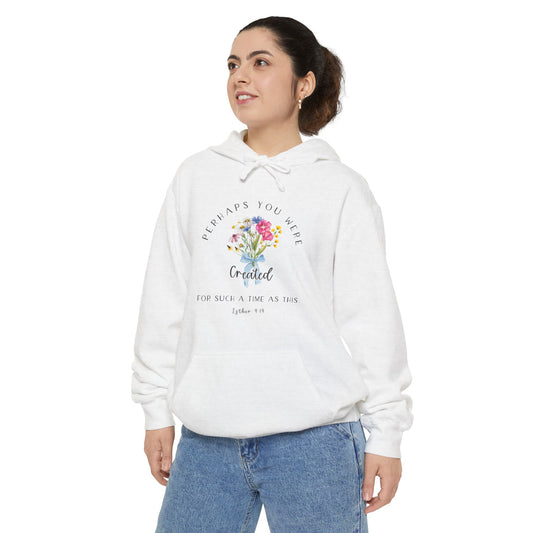Comfort Colors Esther 4:14 Floral Hoodie - Cozy Unisex Garment-Dyed Sweatshirt for Everyday Comfort, Gift for Her, Birthday, Self-Care, Affirmation Wear