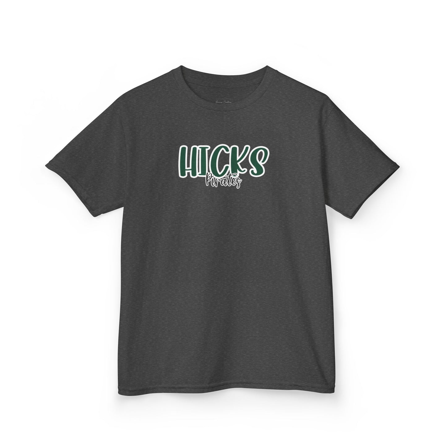 Gildan Kids Heavy Cotton Tee with Hicks Pirates Style 2 Design, Cute Children's T-Shirt, School Spirit Apparel, Gift for Young Fans, Sporty Kids Wear