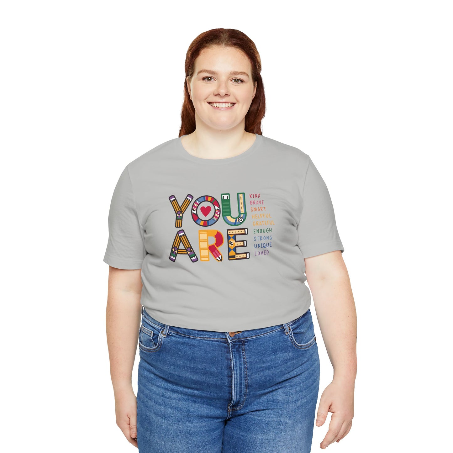 Bella + Canvas Teacher Tee, Unisex Jersey Short Sleeve Tee, Comfortable, You are Affirmations