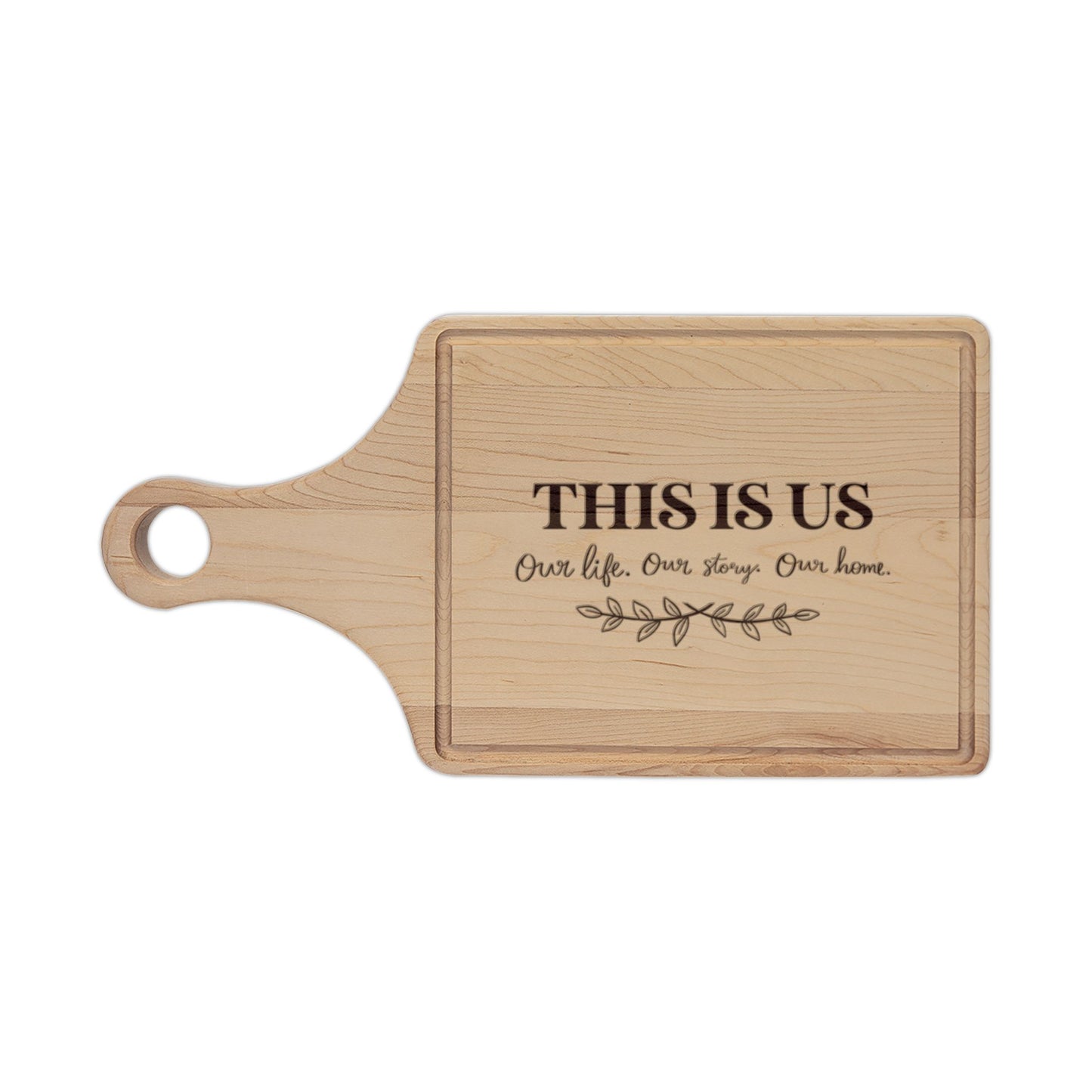 Personalized Wooden Cutting Board - "This Is Us" Engraved Kitchen Decor