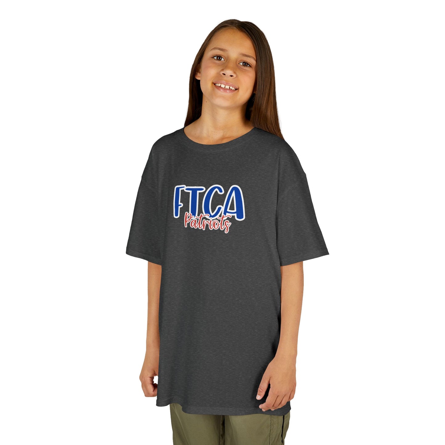 Gildan Kids Heavy Cotton Tee with Faith Training Patriots Style 2 Design, Cute Children's T-Shirt, School Spirit Apparel, Gift for Young Fans, Sporty Kids Wear